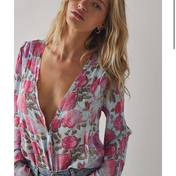 Free People Everything's Rosy Bodysuit in Icy Combo - Picture 5 of 13